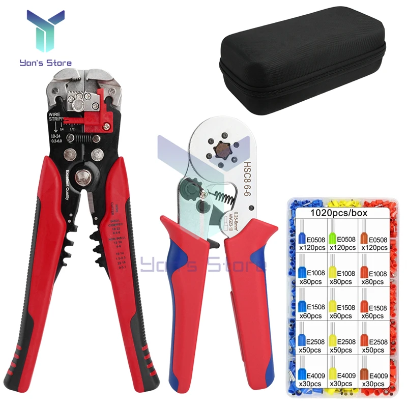 HSC8 6-4/6-6 Crimping Pliers Kit YE-1R Stripping Cutting Plier 1020pcs/box Tube Terminal Suit YEFYM Brand Electric Tools Set
HSC8 6-4/6-6 Crimping Pliers Kit YE-1R Stripping Cutting Plier 1020pcs/box Tube Terminal Suit YEFYM Brand Electric Tools Set