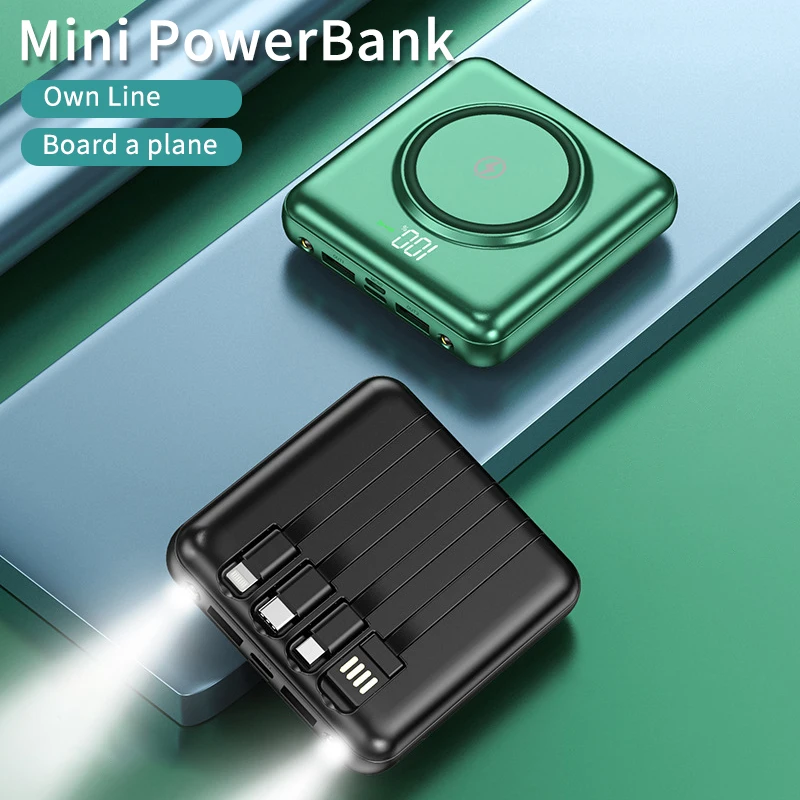 20000mAh Mini Wireless Power Bank External Battery for iPhone 12 Portable Outdoor Phone Charger For Camping With Own Line
20000mAh Mini Wireless Power Bank External Battery for iPhone 12 Portable Outdoor Phone Charger For Camping With Own Line