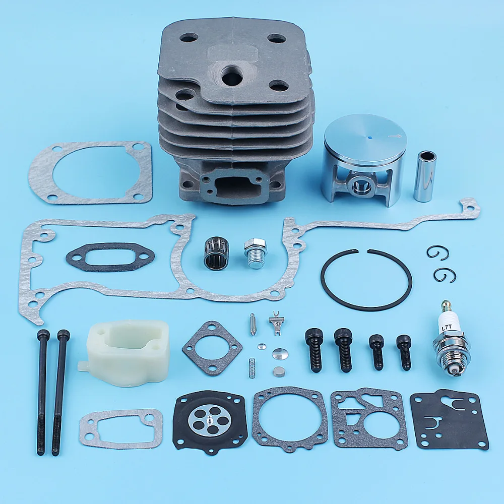 52mm Big Bore Nikasil Cylinder Piston Gasket Carb Repair Kit For Jonsered 630 Super Chainsaw Decompression Valve Spare Part
52mm Big Bore Nikasil Cylinder Piston Gasket Carb Repair Kit For Jonsered 630 Super Chainsaw Decompression Valve Spare Part