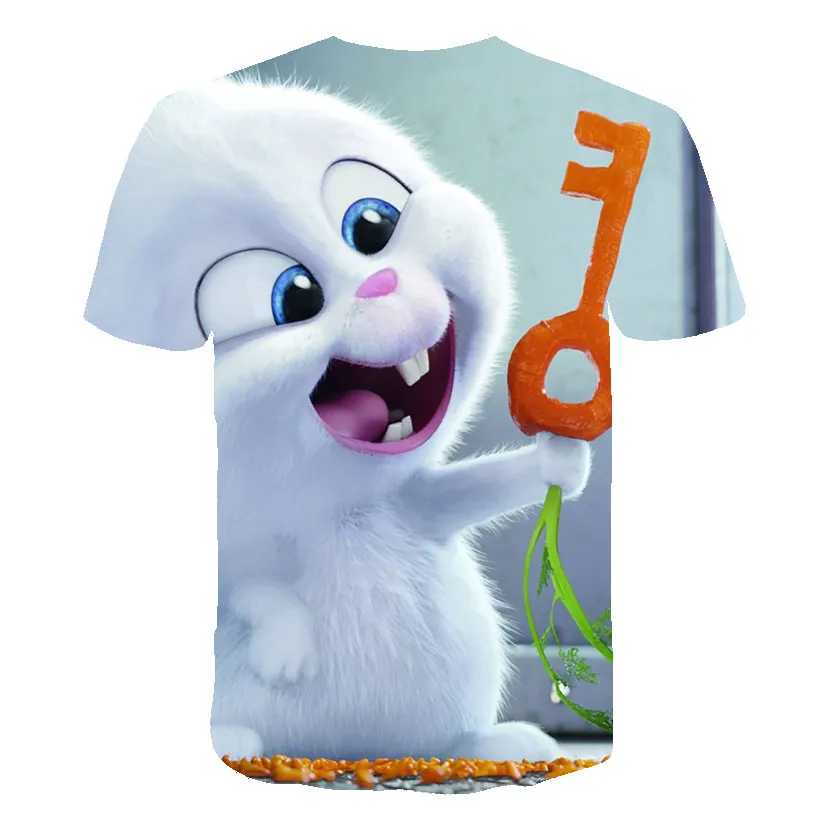 Детская футболка с изображением кролика для мальчиков и девочек Повседневная