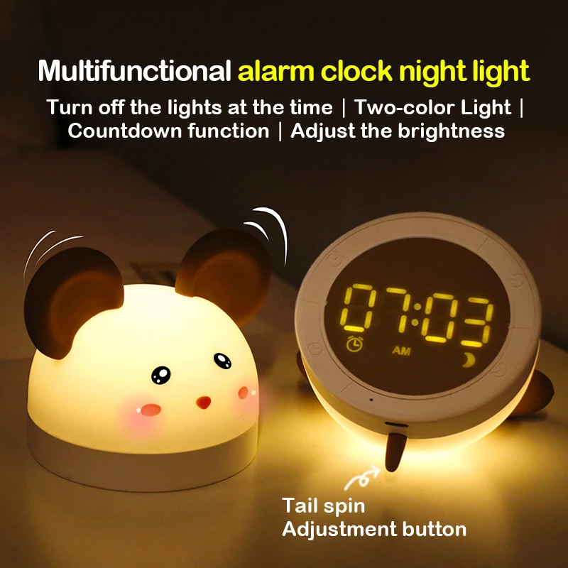 Kid Cute Clock Child Alarm LED Night Light Timer Rechargeable Countdown Student Alarm Clock Children's Christmas Gift Home Decor
Kid Cute Clock Child Alarm LED Night Light Timer Rechargeable Countdown Student Alarm Clock Children's Christmas Gift Home Decor
