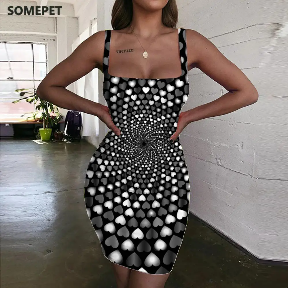 SOMEPET Dizziness Dress Women Love Vestido Sexy Black And White Ladies Dresses Abstract Halter Sleeveless Psychedelic Sundress
SOMEPET Dizziness Dress Women Love Vestido Sexy Black And White Ladies Dresses Abstract Halter Sleeveless Psychedelic Sundress