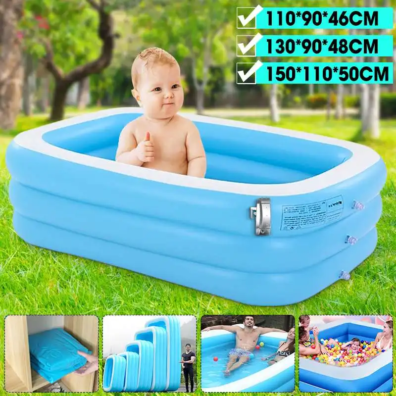 110-150cm 3Layers Children Inflatable Pool Bathing Tub Foldable Baby Kid Summer Home Indoor Outdoor Square Swimming Pool
110-150cm 3Layers Children Inflatable Pool Bathing Tub Foldable Baby Kid Summer Home Indoor Outdoor Square Swimming Pool