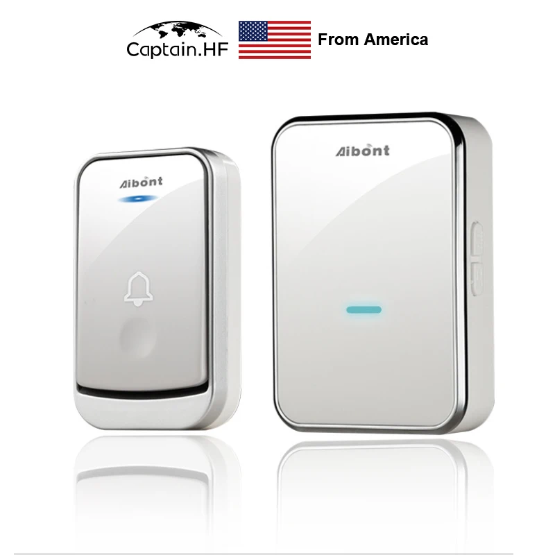 US Captain Беспроводной дверной звонок 45 мелодии WIFI Дверной Звонок Дистанция 150 300м