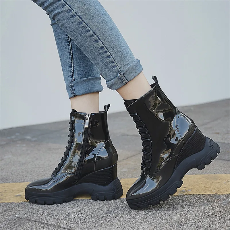 Meotina Winter Ankle Boots Women Natural Genuine Leather Wedge Heel Short Boots Zip Super High Heel Shoes Lady Autumn Size 34-39
Meotina Winter Ankle Boots Women Natural Genuine Leather Wedge Heel Short Boots Zip Super High Heel Shoes Lady Autumn Size 34-39