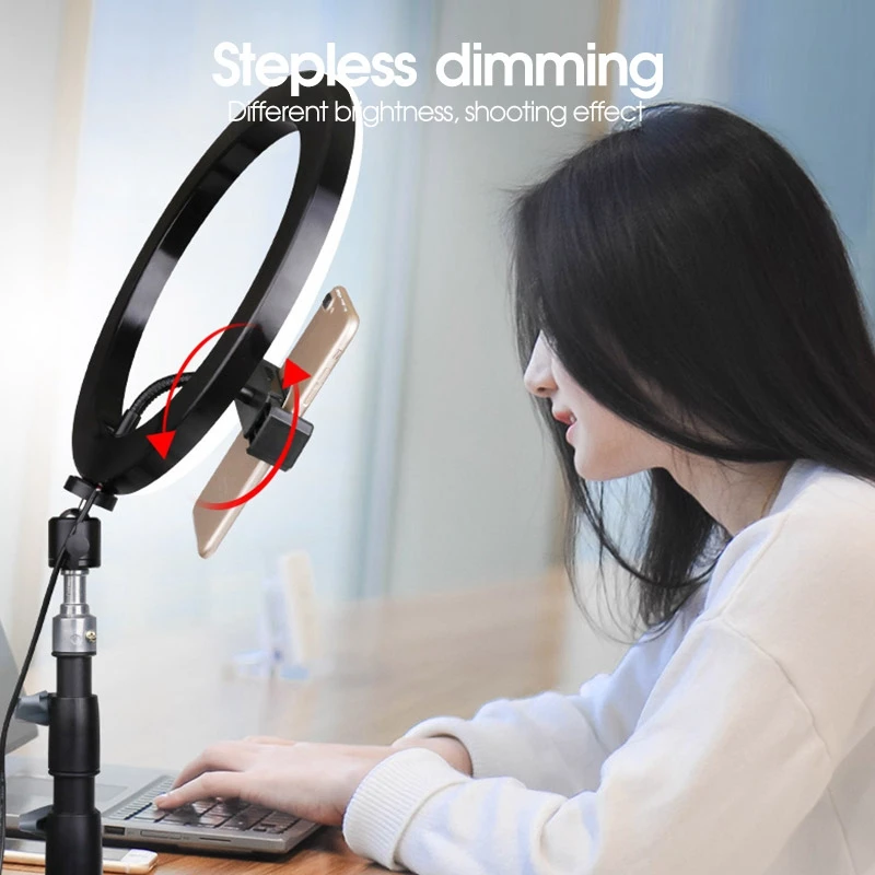 26cm/10inch Camera Studio Ring Light Video LED Beauty Ring Light Photography Dimmable Ring Lamp+Tripod For Portrait,Makeup,Video
26cm/10inch Camera Studio Ring Light Video LED Beauty Ring Light Photography Dimmable Ring Lamp+Tripod For Portrait,Makeup,Video
