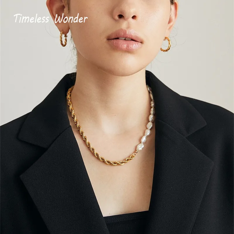 Timeless Wonder Glam Natural Pearl Twist Chains Necklace Women Jewelry Punk Goth Designer Trendy Top Ins Boho Japan Hiphop 5342
Timeless Wonder Glam Natural Pearl Twist Chains Necklace Women Jewelry Punk Goth Designer Trendy Top Ins Boho Japan Hiphop 5342