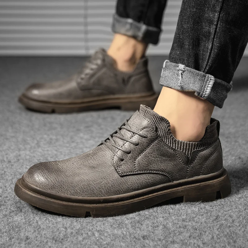 New Mens Shoes Spring Autumn Casual Shoes Fashion Sock Shoes Leisure Leather Driving Lace up Flats Formal Dress Business Oxfords
New Mens Shoes Spring Autumn Casual Shoes Fashion Sock Shoes Leisure Leather Driving Lace up Flats Formal Dress Business Oxfords