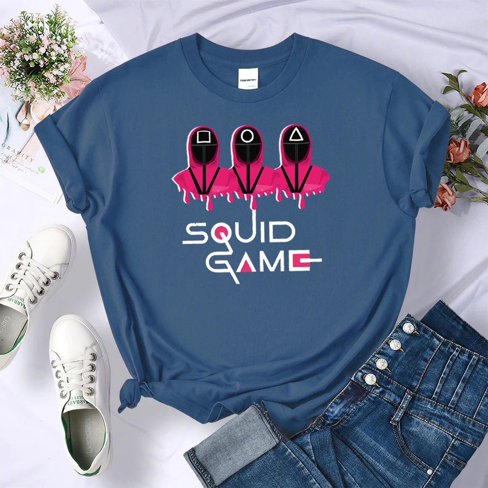 Женская футболка с принтом игры кальмар на заказ крутая дышащая брендовая