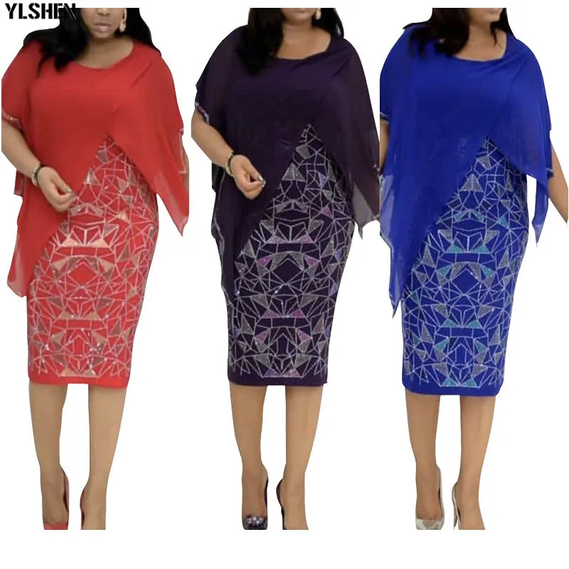 Plus Size Africa Clothing for Women Dashiki Fake Two Piece Set Diamond Midi Dresses African Style Boubou Robe Africain Femme
Plus Size Africa Clothing for Women Dashiki Fake Two Piece Set Diamond Midi Dresses African Style Boubou Robe Africain Femme