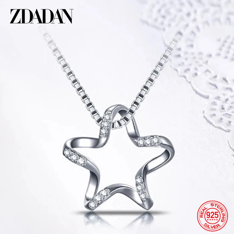 ZDADAN 925 Sterling Silver Five Pointed Star CZ Necklace Chain For Women Wedding Jewelry Party Gift Wholesale
ZDADAN 925 Sterling Silver Five Pointed Star CZ Necklace Chain For Women Wedding Jewelry Party Gift Wholesale