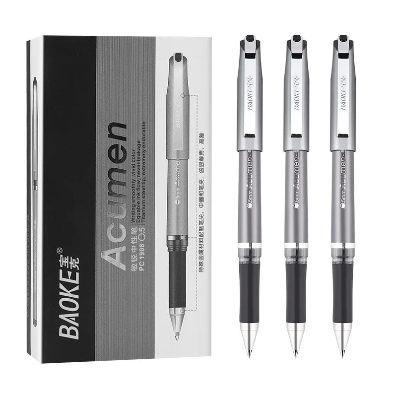 12 Baoke Neutral Pens Pc1908 Silver Plated Steel Clip 0.5mm Silver Gray Penholder Simple Design Office Supplies
12 Baoke Neutral Pens Pc1908 Silver Plated Steel Clip 0.5mm Silver Gray Penholder Simple Design Office Supplies