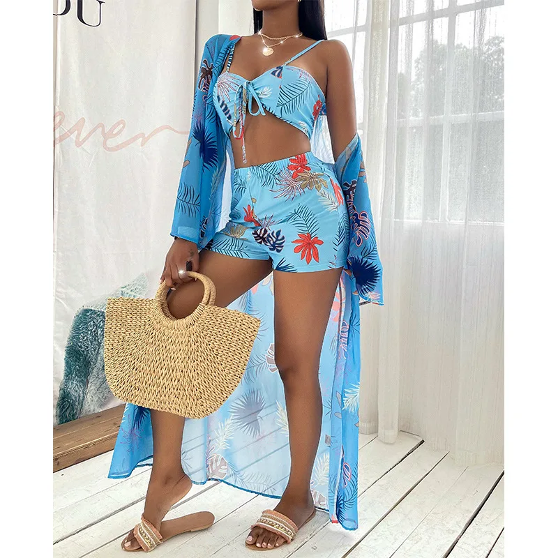 Leaf Print 3 Pieces Bikinis Cover Up High Waist Swimsuit Women Swimwear Sexy Push Up Bathing Suit Beach Long Sleeve Bikini Sets
Leaf Print 3 Pieces Bikinis Cover Up High Waist Swimsuit Women Swimwear Sexy Push Up Bathing Suit Beach Long Sleeve Bikini Sets