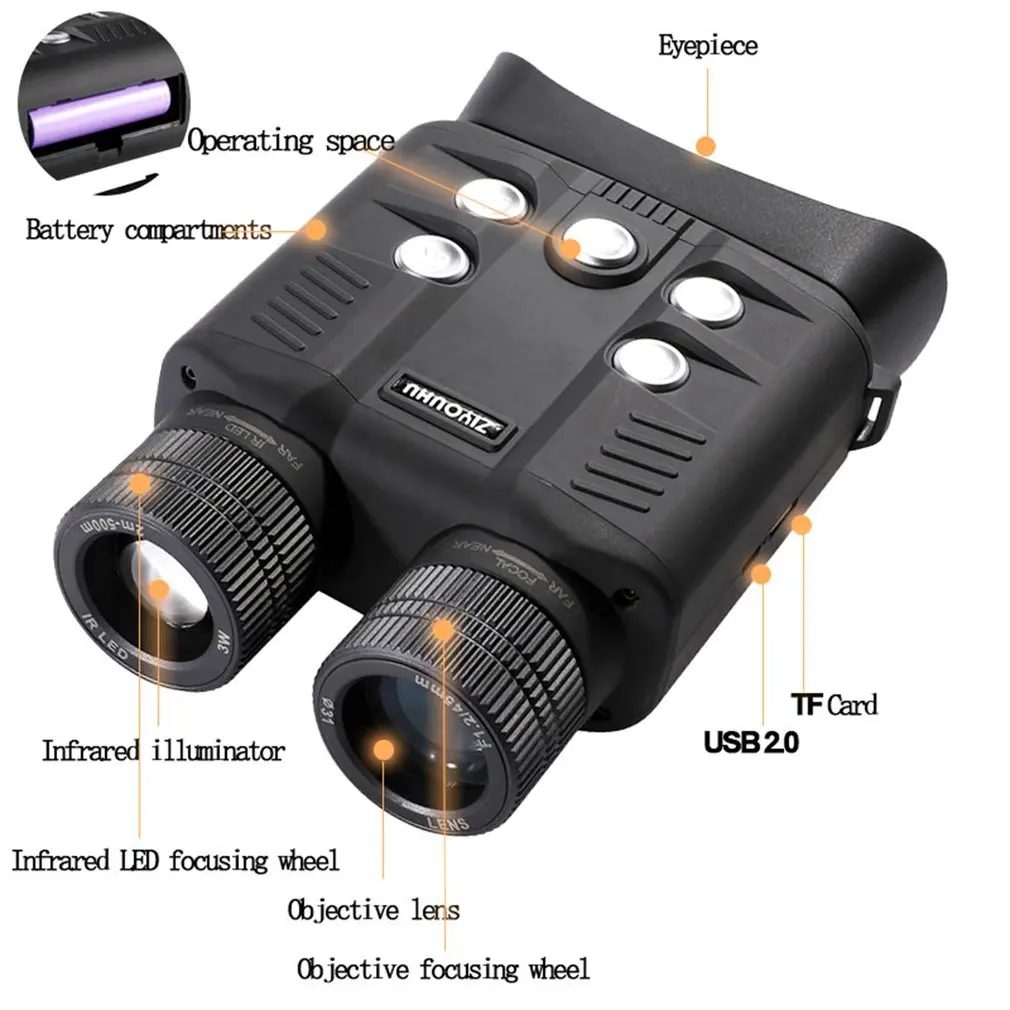NV500 New Night Vision Binoculars Window Screen 500M IR LED Focus Far Near Adjustable Image Video Camera for Hunting Observation
NV500 New Night Vision Binoculars Window Screen 500M IR LED Focus Far Near Adjustable Image Video Camera for Hunting Observation