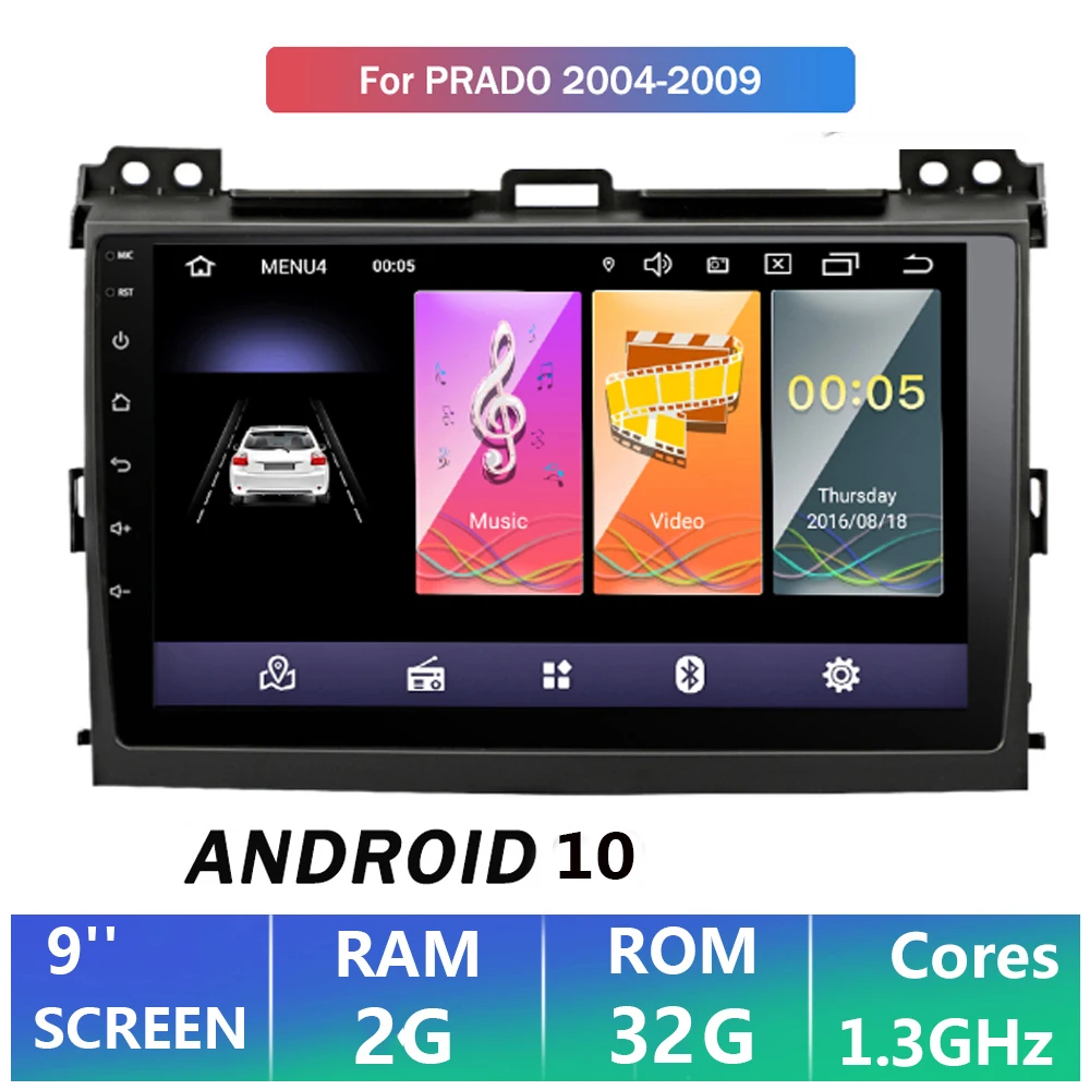 Автомагнитола для Toyota Land Cruiser Prado 120 2004-2009, мультимедийный видеоплеер для carplay, навигация, стерео, GPS, Android 10, 2din
Автомагнитола для Toyota Land Cruiser Prado 120 2004-2009, мультимедийный видеоплеер для carplay, навигация, стерео, GPS, Android 10, 2din