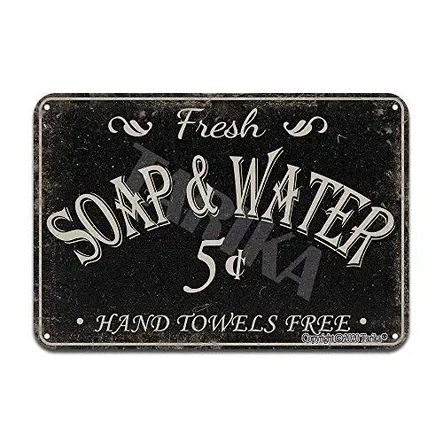 Fresh Soap & Water Hand Towels Free Vintage Bathroom Decor Iron Poster Painting Tin Sign Vintage Wall Decor for Cafe Bar Pub
Fresh Soap & Water Hand Towels Free Vintage Bathroom Decor Iron Poster Painting Tin Sign Vintage Wall Decor for Cafe Bar Pub