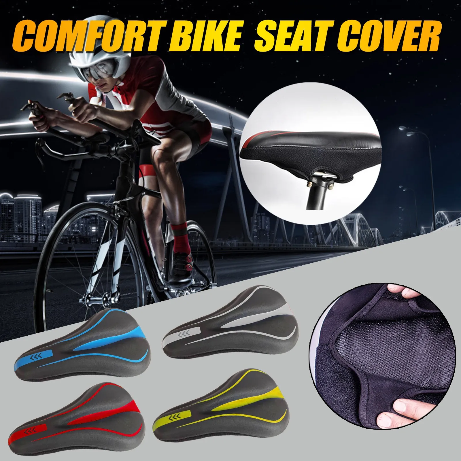 Bicycle seat cover mountain bike saddle seat cushion with anti-skid pad breathable and comfortable riding seat cushion
Bicycle seat cover mountain bike saddle seat cushion with anti-skid pad breathable and comfortable riding seat cushion