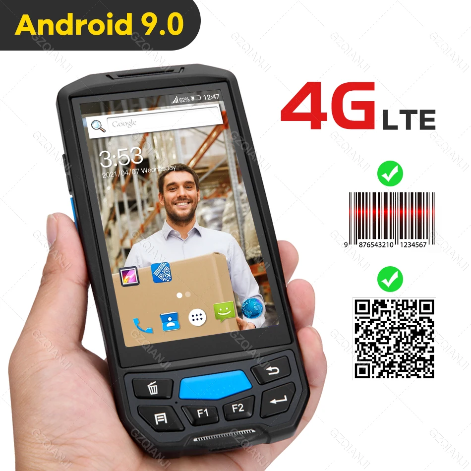 Портативный терминал 1D/2D, сканер штрих-кода, Bluetooth, Wi-Fi, КПК, Android 9.0, беспроводной портативный сканер штрих-кода 5,0 дюйма 
Портативный терминал 1D/2D, сканер штрих-кода, Bluetooth, Wi-Fi, КПК, Android 9.0, беспроводной портативный сканер штрих-кода 5,0 дюйма