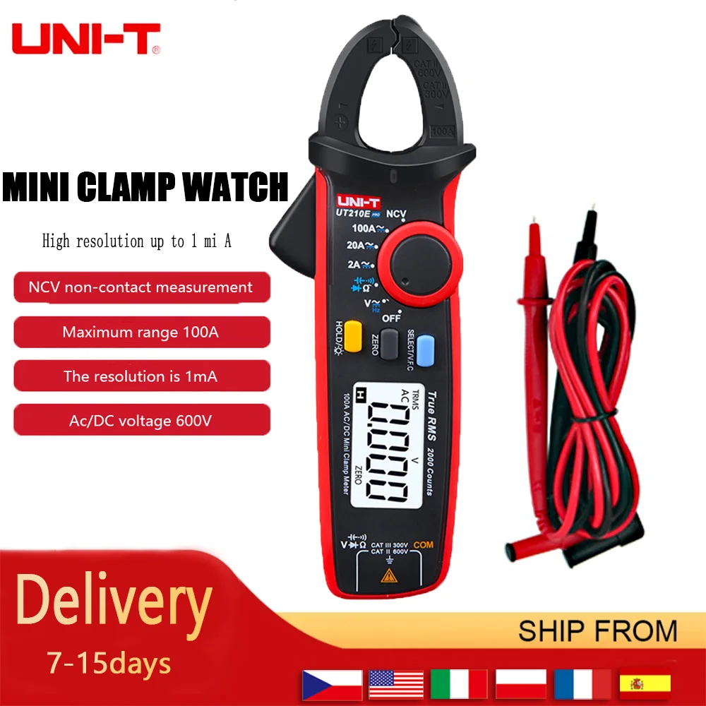 Цифровой Измеритель постоянного и переменного тока UNI-T UNI T UT210E Pro, Токоизмерительные клещи True RMS, амперметр, мультиметр, тестер сопротивления...
Цифровой Измеритель постоянного и переменного тока UNI-T UNI T UT210E Pro, Токоизмерительные клещи True RMS, амперметр, мультиметр, тестер сопротивления...