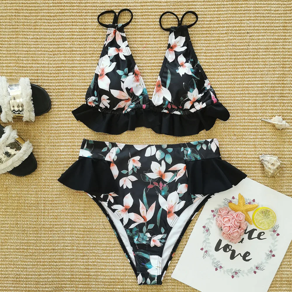 2021 Sexy Leaf Print Bikini Set Sexy Bathing Suit Cute Swimwear Women Swimsuit Ruffle Bikini High Waist hot pink swimsuit
2021 Sexy Leaf Print Bikini Set Sexy Bathing Suit Cute Swimwear Women Swimsuit Ruffle Bikini High Waist hot pink swimsuit
