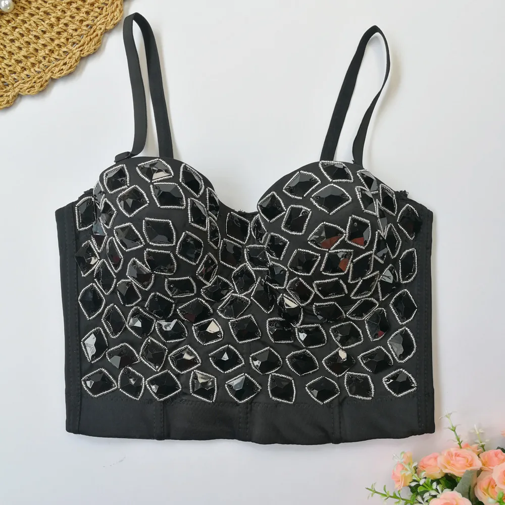 Woman's Rhinestone Crop Top Mirror Acrylic Corset Bra Sexy Sleeveless Tank Top Festival Clothing
Woman's Rhinestone Crop Top Mirror Acrylic Corset Bra Sexy Sleeveless Tank Top Festival Clothing