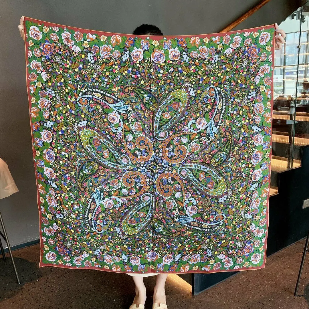 100% Twill Silk Scarf Wmen Vintage Boho Style Shawl Stole Paisley Flower Kerchief Sand Wash Bandana Headscarf 105*105cm
100% Twill Silk Scarf Wmen Vintage Boho Style Shawl Stole Paisley Flower Kerchief Sand Wash Bandana Headscarf 105*105cm