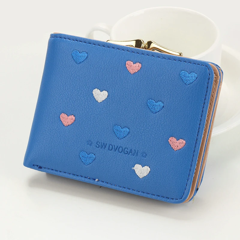 Travel Wallets New ladies short wallet fashion solid small love wallet two fold purse Leisure wallet 
Travel Wallets New ladies short wallet fashion solid small love wallet two fold purse Leisure wallet