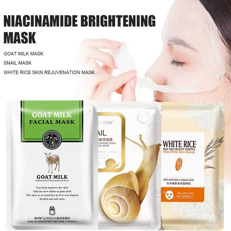 1PC Niacinamide Brightening Mask Deep Seaweed Hyaluronic Acid Moisturizing Male and Female Students Goat Milk Sheet Mask Patch
1PC Niacinamide Brightening Mask Deep Seaweed Hyaluronic Acid Moisturizing Male and Female Students Goat Milk Sheet Mask Patch
