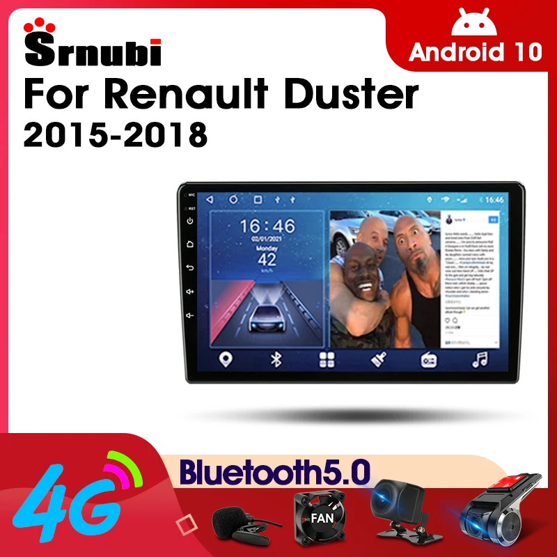 Автомагнитола Srnubi на Android 10 для Renault Duster 2015-2018 мультимедийный видеоплеер 2 Din 4G
