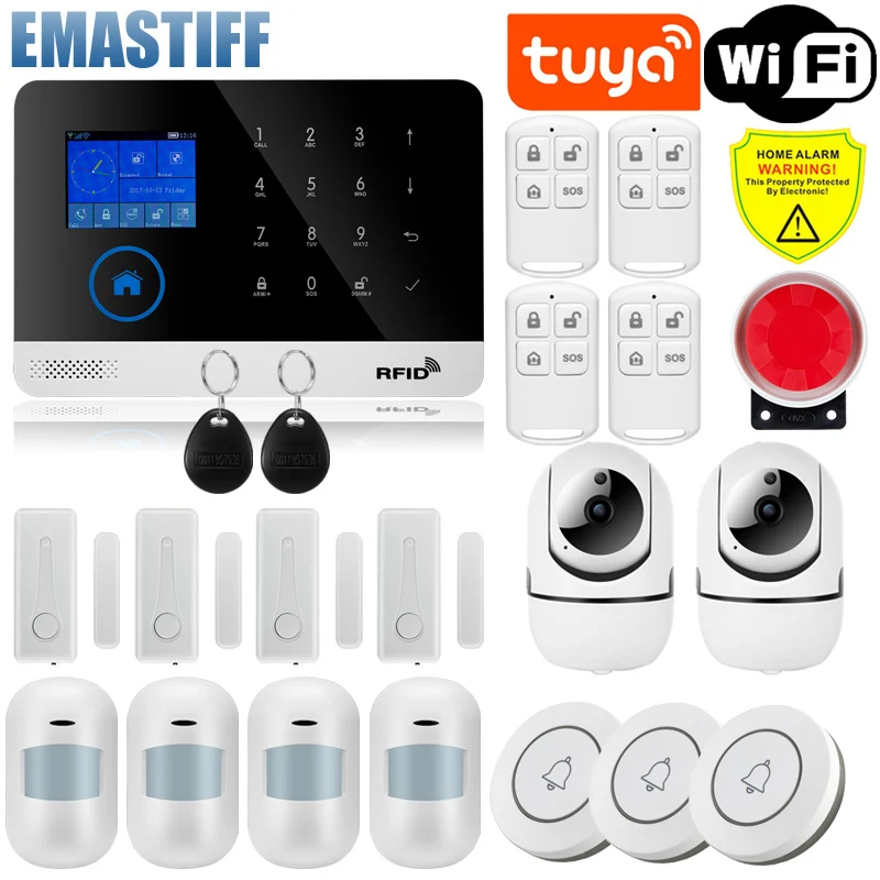 WiFi GSM Tuya Alarm System Home Security Motion Sensor Burglar Alarm Kit 6 Languges Work With Alexa Google Assistant
WiFi GSM Tuya Alarm System Home Security Motion Sensor Burglar Alarm Kit 6 Languges Work With Alexa Google Assistant