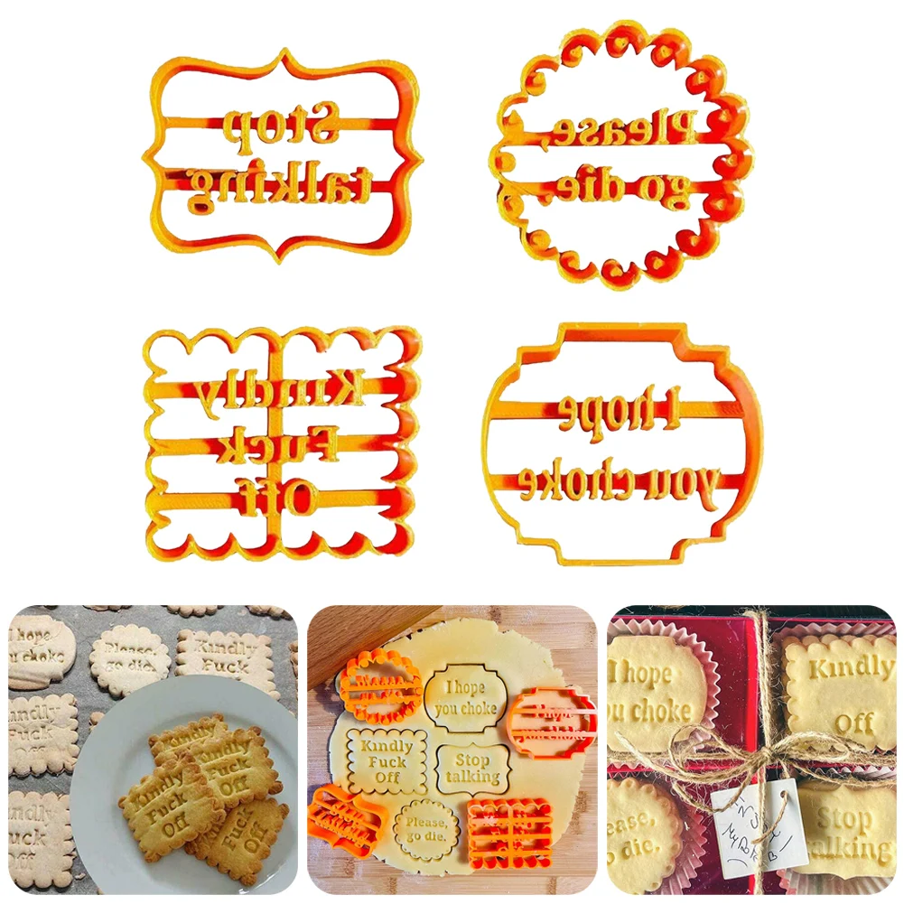 4PCS Cookie Molds With Good Wishes Funny Cookie Cutter Cake Mold DIY Pastry Bakeware For Baking Fondant Cutter Baking Accessorie
4PCS Cookie Molds With Good Wishes Funny Cookie Cutter Cake Mold DIY Pastry Bakeware For Baking Fondant Cutter Baking Accessorie