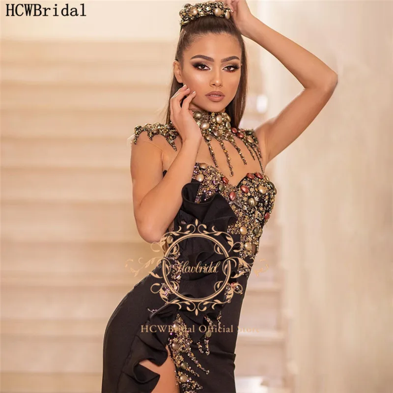 Sexy Black Long Saudi Arabic Evening Dress Luxury Crystal High Slit Mermaid See Though Pageant Dresses Customize Prom Party Gown
Sexy Black Long Saudi Arabic Evening Dress Luxury Crystal High Slit Mermaid See Though Pageant Dresses Customize Prom Party Gown