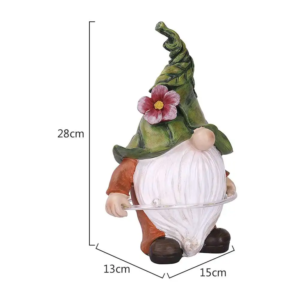 Resin Gnome Figurine Playing Hoop with Solar LED Lights Outdoor Decoration Suitable For Home Decoration
Resin Gnome Figurine Playing Hoop with Solar LED Lights Outdoor Decoration Suitable For Home Decoration