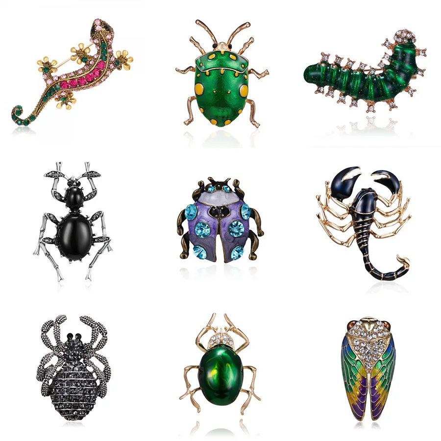 Cute Insect Lizard Ladybug Spider Gecko Brooches Rhinestone Animal Enamel Brooch Pins Women Girls Birthday Festival Jewelry Gift
Cute Insect Lizard Ladybug Spider Gecko Brooches Rhinestone Animal Enamel Brooch Pins Women Girls Birthday Festival Jewelry Gift