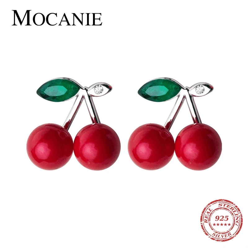 Mocanie Red Pearl Sweet Lovely Cherry Stud Earring for Women 925 Sterling Silver Fashion Korea Style Fruit Ear Pin Fine Jewelry
Mocanie Red Pearl Sweet Lovely Cherry Stud Earring for Women 925 Sterling Silver Fashion Korea Style Fruit Ear Pin Fine Jewelry
