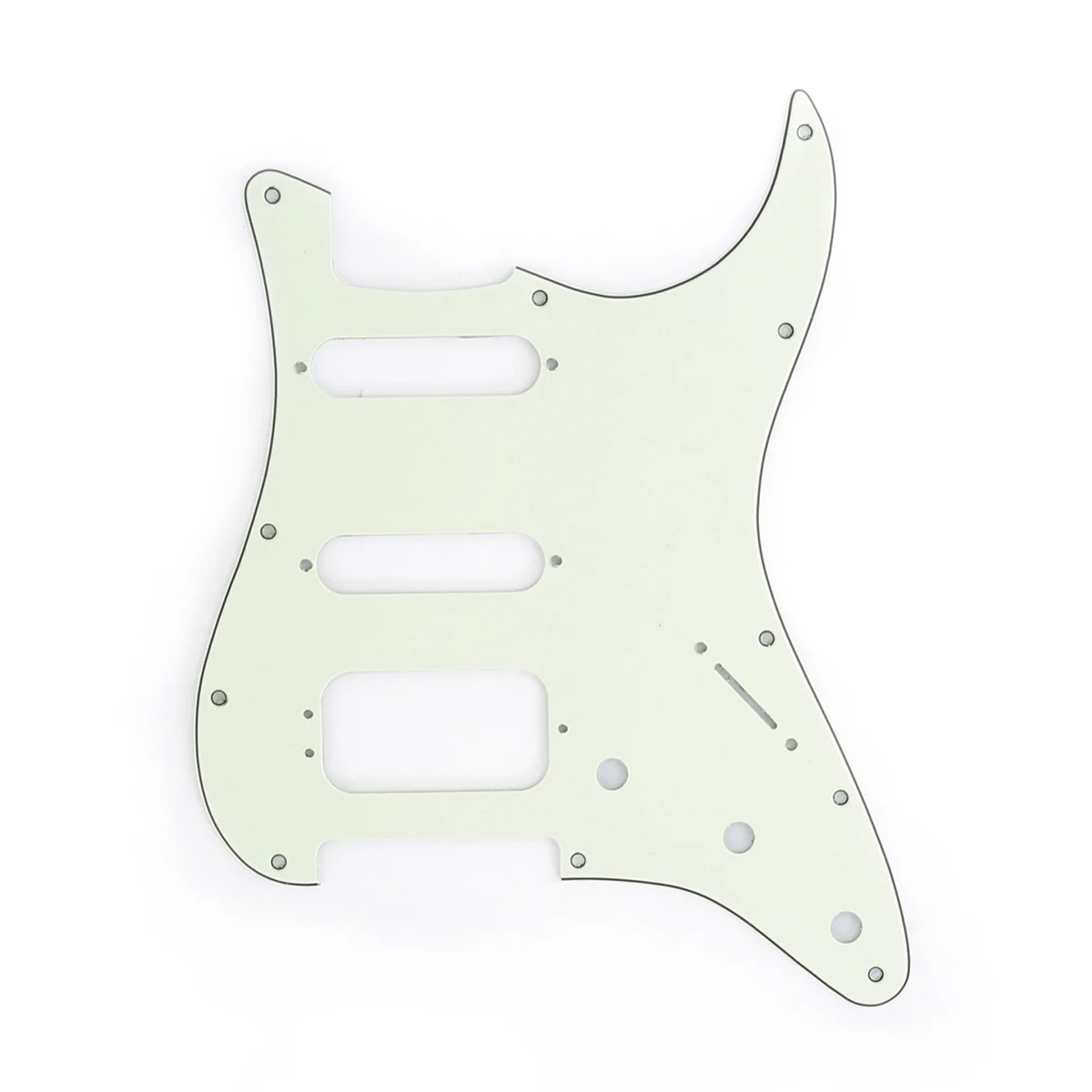 

Musiclily Pro 11-Hole Round Corner HSS Guitar Strat Pickguard for USA/Mexican Stratocaster 3-screw Pickup, 3Ply Mint Green