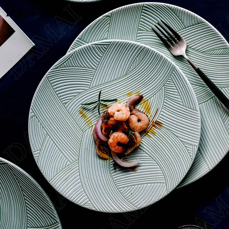 Nordic Ceramic Plates Modern Underglaze Round Dinner Plate Hand-engraved Hotel Restaurant Serving Tray Home Kitchen Utensils
Nordic Ceramic Plates Modern Underglaze Round Dinner Plate Hand-engraved Hotel Restaurant Serving Tray Home Kitchen Utensils