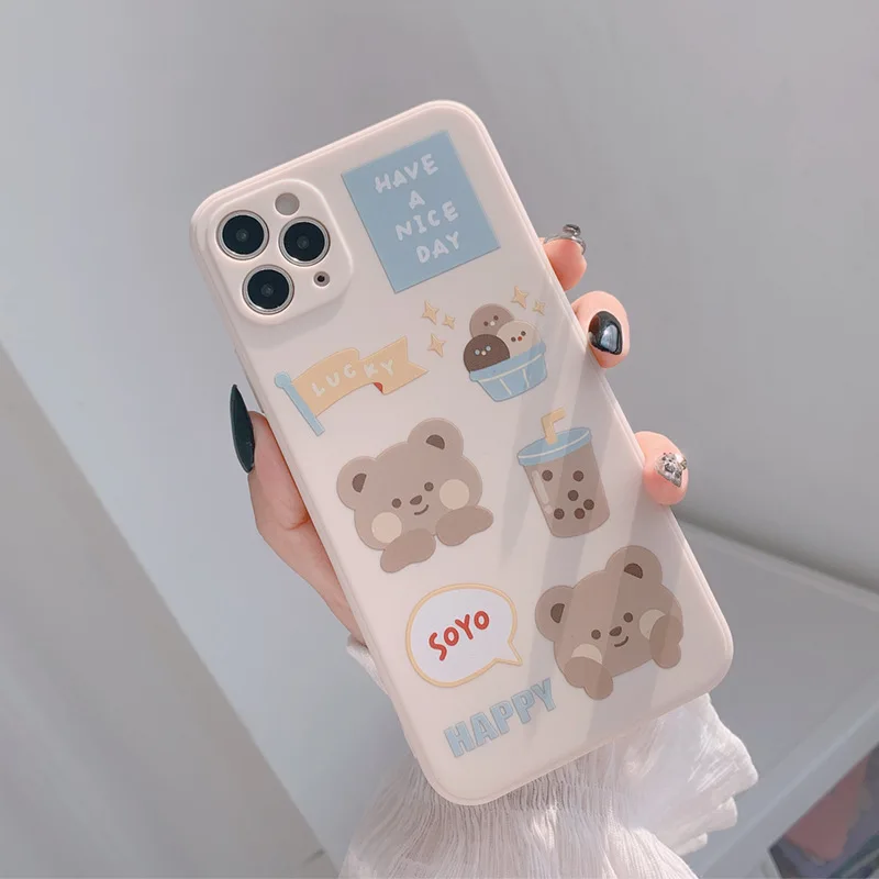 Cartoon Bear Milk Tea Phone Case for Iphone 12 11 Pro Max 7 8 Plus X XS MAX XR Mini Silicone Case Cute Shockproof Fundas Coque
Cartoon Bear Milk Tea Phone Case for Iphone 12 11 Pro Max 7 8 Plus X XS MAX XR Mini Silicone Case Cute Shockproof Fundas Coque