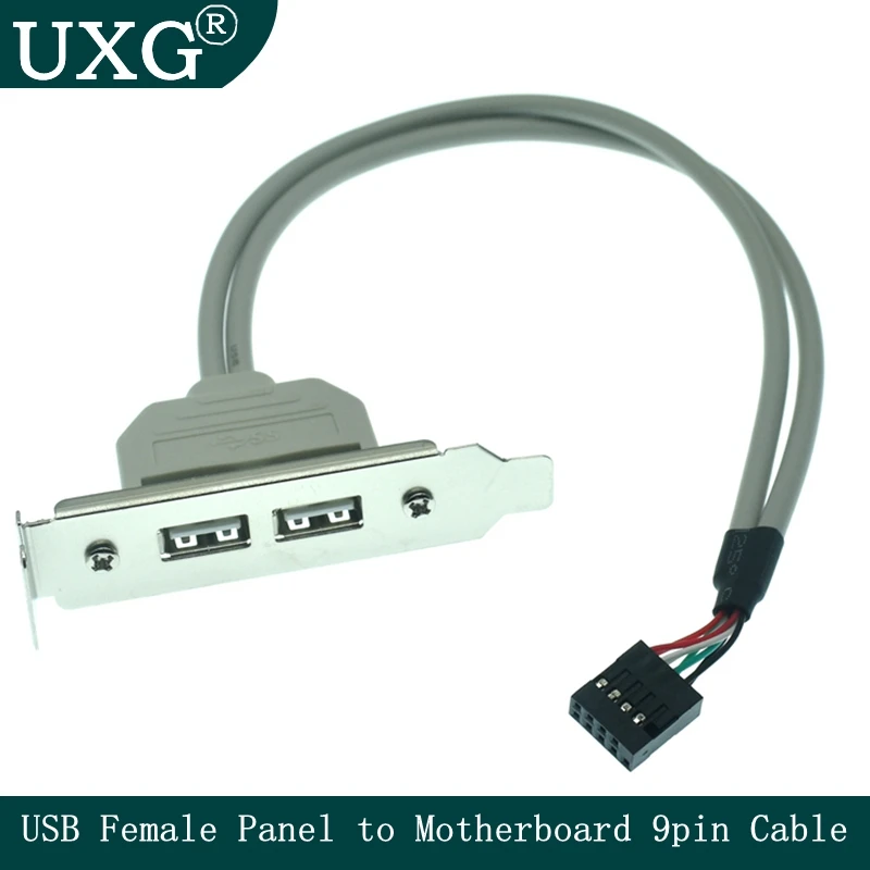 USB 2 0 Тип A Женская задняя панель к материнской плате 9pin кабель 30 см с низким