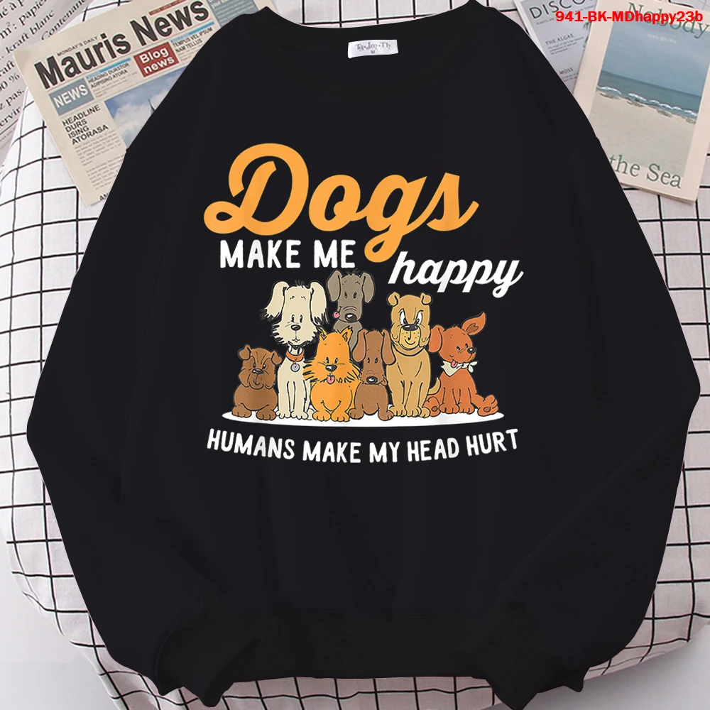 2021 fashion Autumn Winter Fleece Dogs make me happy Harajuku Print Pullover Loose Women Hoodies Sweatshirts men Casual Coat 
2021 fashion Autumn Winter Fleece Dogs make me happy Harajuku Print Pullover Loose Women Hoodies Sweatshirts men Casual Coat