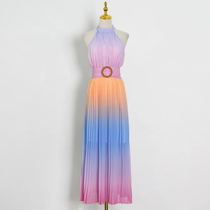 Big Swing Contrast Beach Design and Color Dress New Summer 2021 Chiffon Long Pleated Dress with Neck and High Waist Lace Up
Big Swing Contrast Beach Design and Color Dress New Summer 2021 Chiffon Long Pleated Dress with Neck and High Waist Lace Up