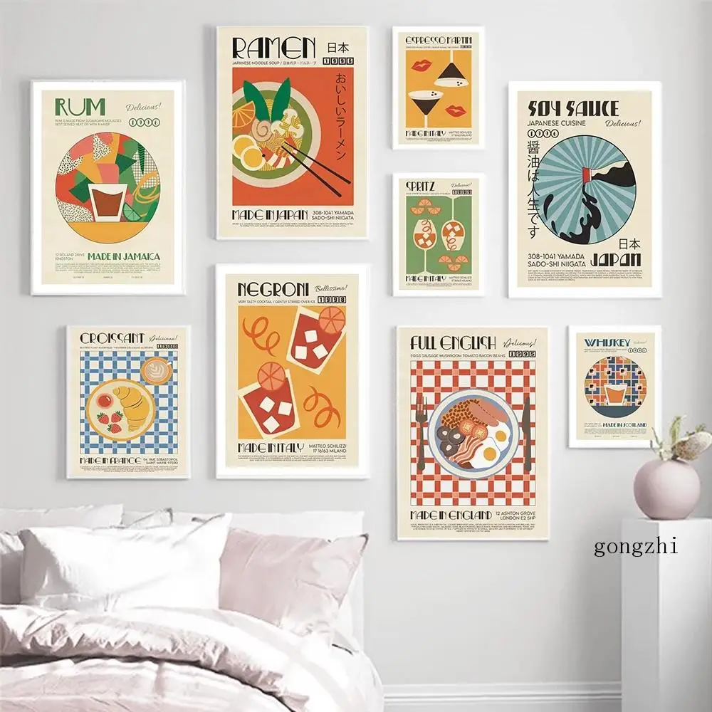 Japanese Korean Foods Posters Drinks Rum Ramen Canvas Painting and Prints Modern Bar Wall Art Pictures for Kitchen Home Decor
Japanese Korean Foods Posters Drinks Rum Ramen Canvas Painting and Prints Modern Bar Wall Art Pictures for Kitchen Home Decor