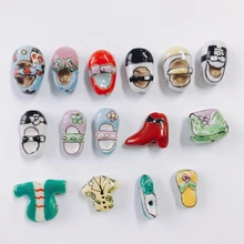 DIY jewelry accessories wholesale cartoon ceramic shoes clothes bags pottery clay beads hand drawn pendants