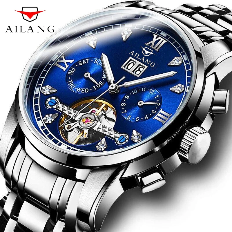 AILANG Mens Watches Top Brand Luxury Tourbillon Mechanical Watch Men All Steel Business Waterproof Automatic Clock Relogios
AILANG Mens Watches Top Brand Luxury Tourbillon Mechanical Watch Men All Steel Business Waterproof Automatic Clock Relogios