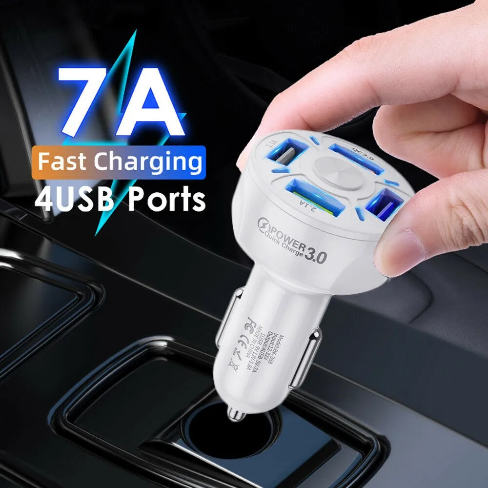 Автомобильное зарядное устройство с 4 USB-портами и светодиодный ным дисплеем, QC 3,0
Автомобильное зарядное устройство с 4 USB-портами и светодиодный ным дисплеем, QC 3,0