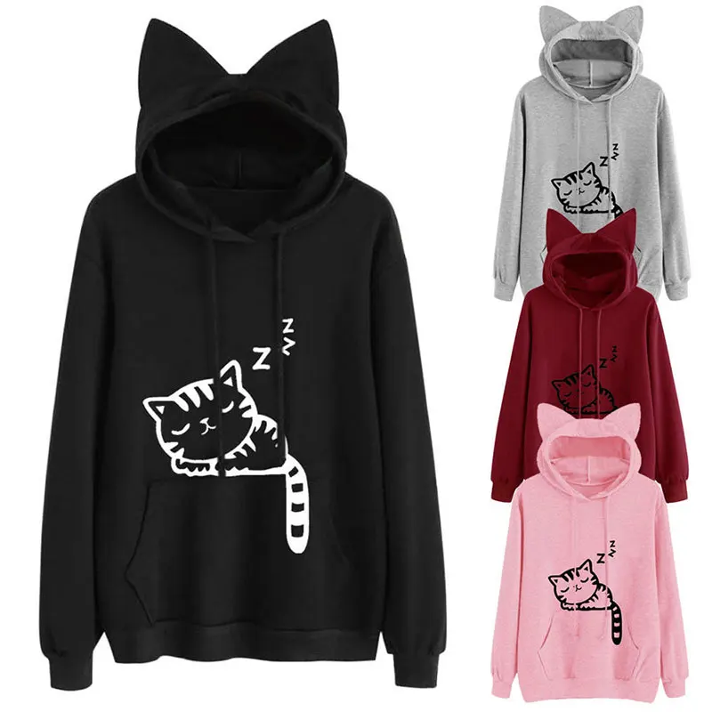 Cute Cat Hoodie with Ear 2020 Women Kawaii Korean Oversize Sweatshirt Kangaroo Pocket Hoodie Plus Size Pullovers Sweatshirt
Cute Cat Hoodie with Ear 2020 Women Kawaii Korean Oversize Sweatshirt Kangaroo Pocket Hoodie Plus Size Pullovers Sweatshirt