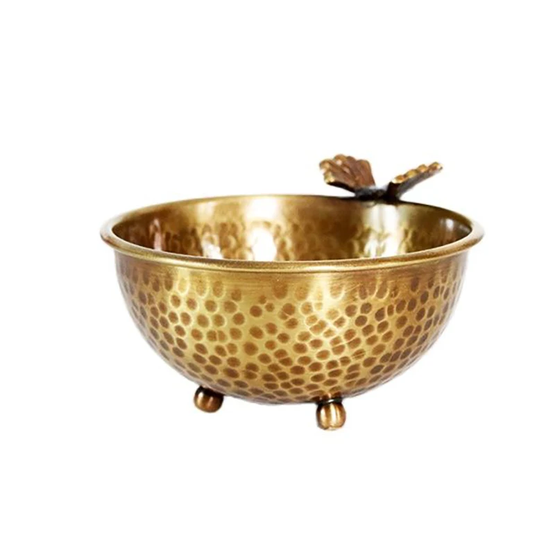 Handmade Retro Brass Bowl Butterfly Decorative Fruit Tray Key Storage Table Tea Entrance Decoration Trays
Handmade Retro Brass Bowl Butterfly Decorative Fruit Tray Key Storage Table Tea Entrance Decoration Trays