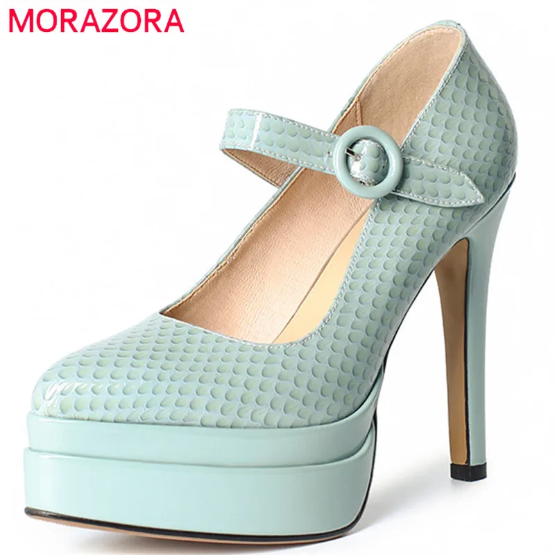 MORAZORA New Arrive Pumps Women Genuine Leather Shoes Pointed Toe Buckle Sexy Thin High Heels Platform Shoes Women Wedding Shoes
MORAZORA New Arrive Pumps Women Genuine Leather Shoes Pointed Toe Buckle Sexy Thin High Heels Platform Shoes Women Wedding Shoes
