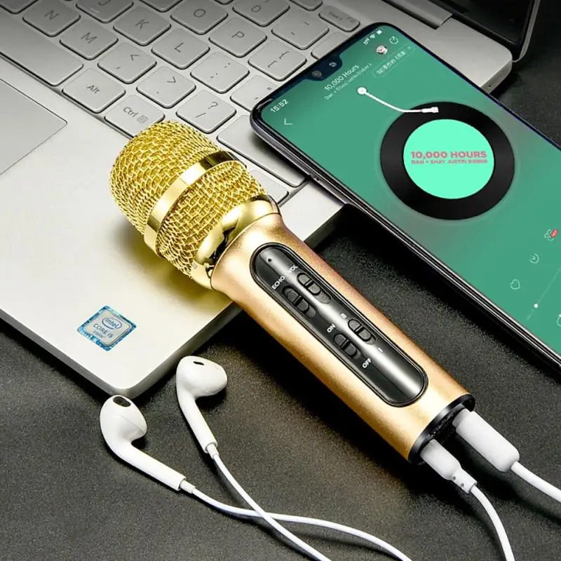 Portable Professional Karaoke Condenser Microphone Sing Recording Live Microfone For Mobile Phone Computer With ECHO Sound Card
Portable Professional Karaoke Condenser Microphone Sing Recording Live Microfone For Mobile Phone Computer With ECHO Sound Card