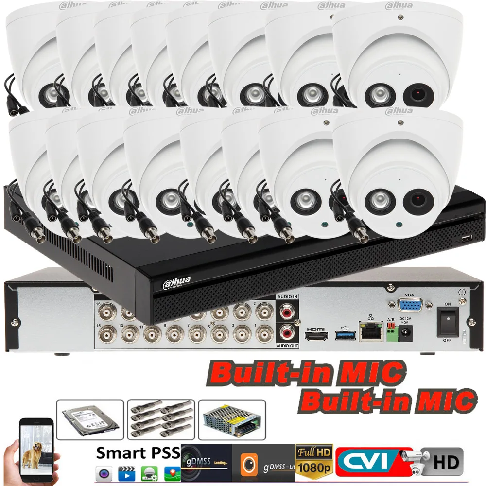 Mutil language dahua xvr116hs-x 16ch CVI Camera System 4MP 1080P Waterproof HDCVI IR Eyeball audio Camera HAC-HDW1400EM-A
Mutil language dahua xvr116hs-x 16ch CVI Camera System 4MP 1080P Waterproof HDCVI IR Eyeball audio Camera HAC-HDW1400EM-A